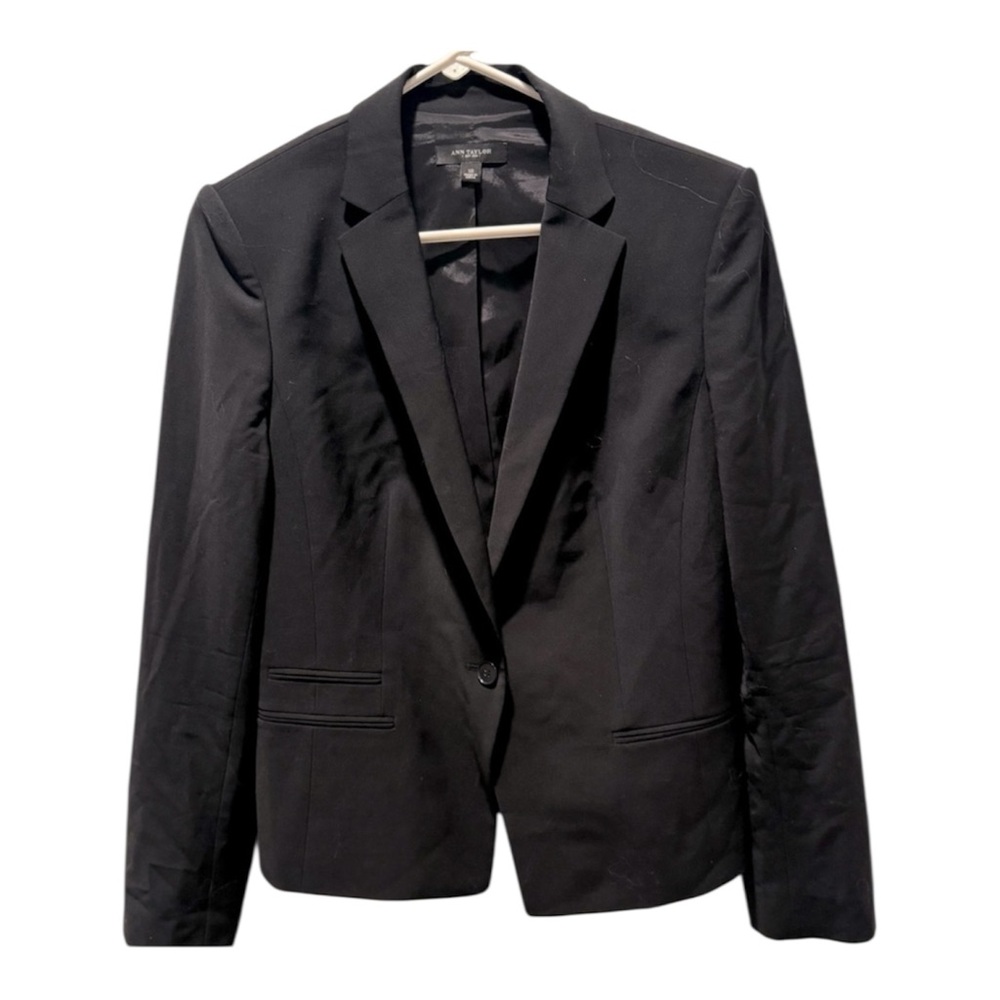 Ann Taylor Black Wool Blazer Size 12
